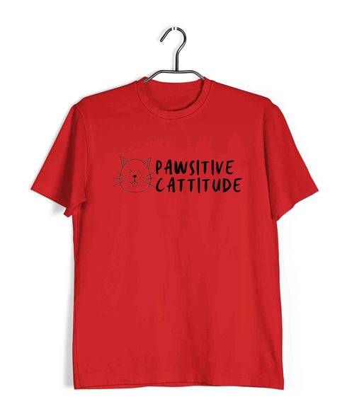 Pets Aaramkhor Specials Cats Pawsitive Cattitude Custom Printed Graphic Design T-Shirt for Women